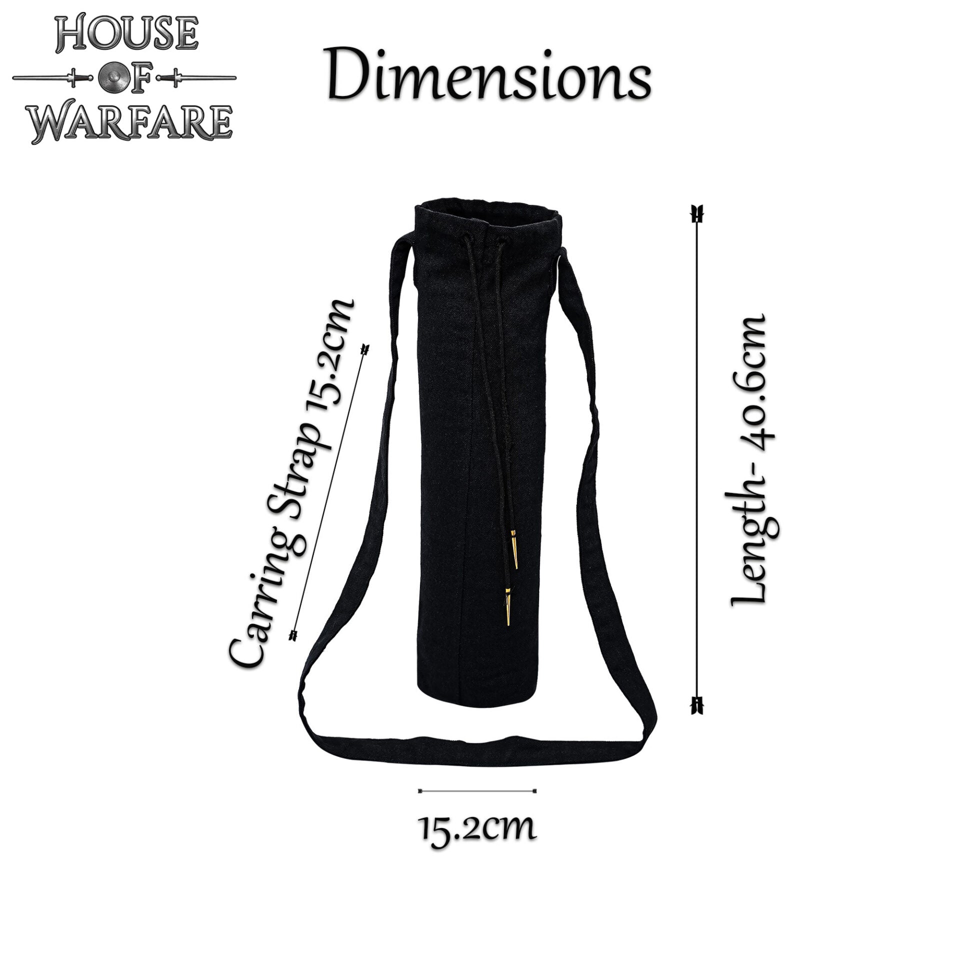 Funda de Lona Portátil con Cordón para Botellas Negro | Funda Duradera para Botellas - Imagen 3