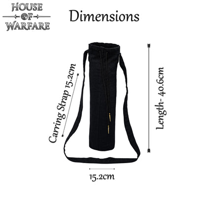 Funda de Lona Portátil con Cordón para Botellas Negro | Funda Duradera para Botellas - Imagen 3
