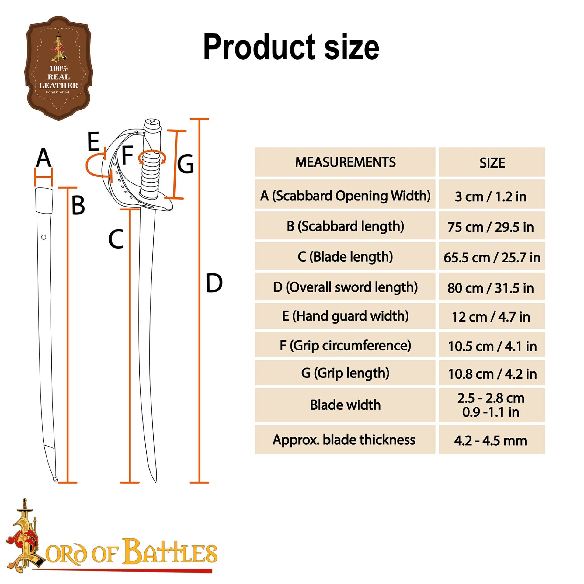 Espada Corvo Naval del Siglo Xix - Hoja de Acero Al Carbono con Guarda de Latón y Vaina de Cuero - Imagen 3