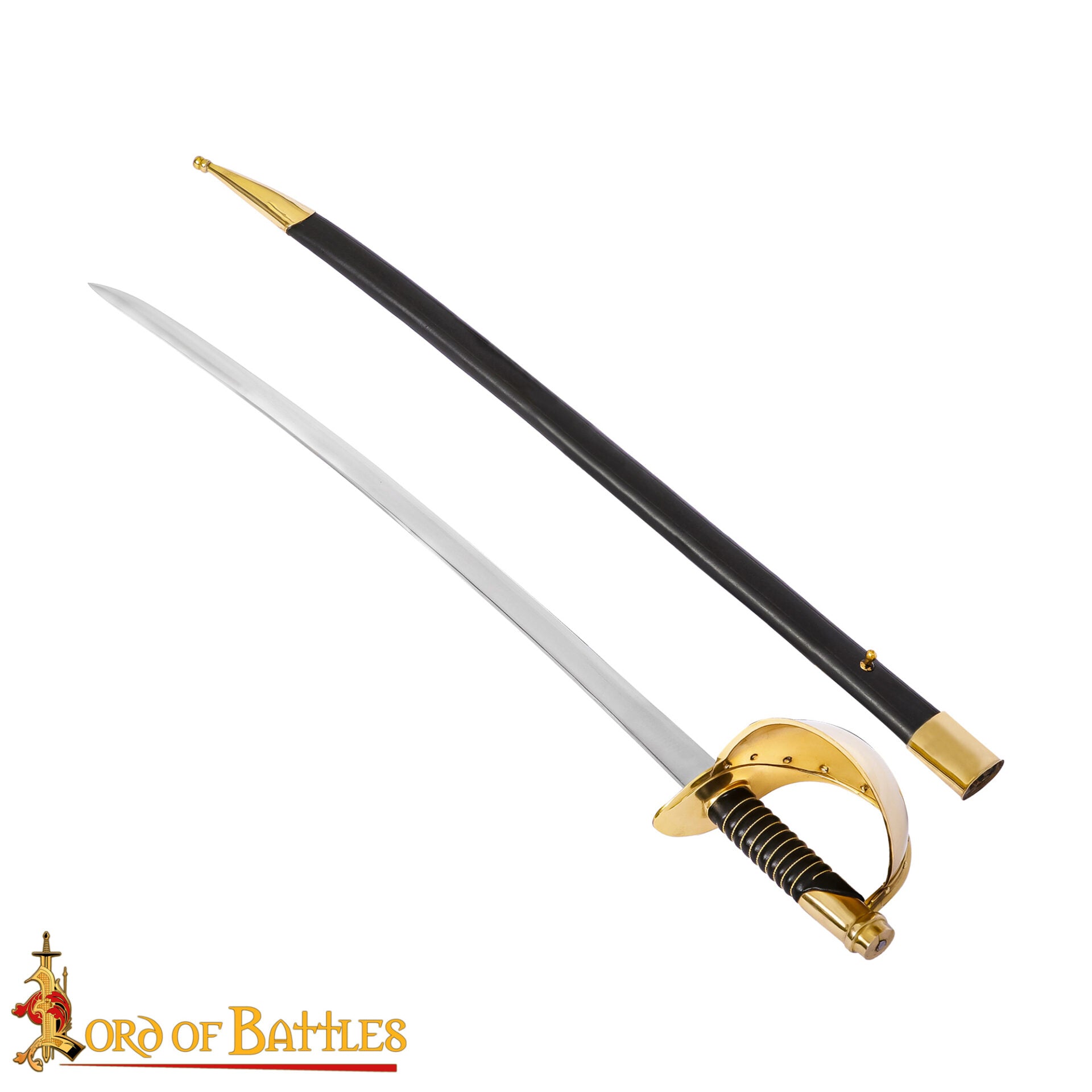 Espada Corvo Naval del Siglo Xix - Hoja de Acero Al Carbono con Guarda de Latón y Vaina de Cuero - Imagen 4