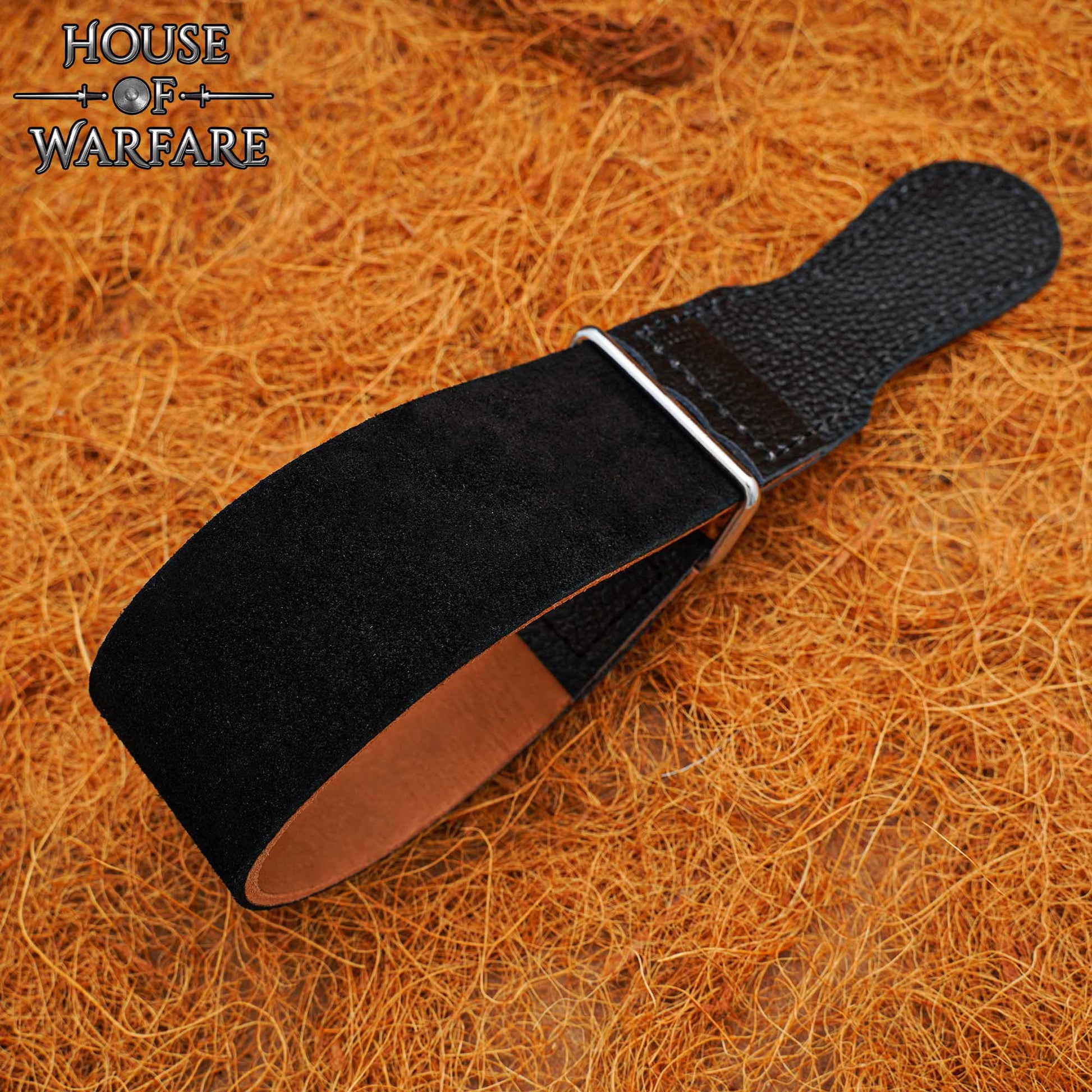 Afilador de Navajas de Cuero Auténtico de Primera Calidad con Lazo Metálico - Correa de Afilar de Cuero Negro para Cuchillos y Navajas - Imagen 2