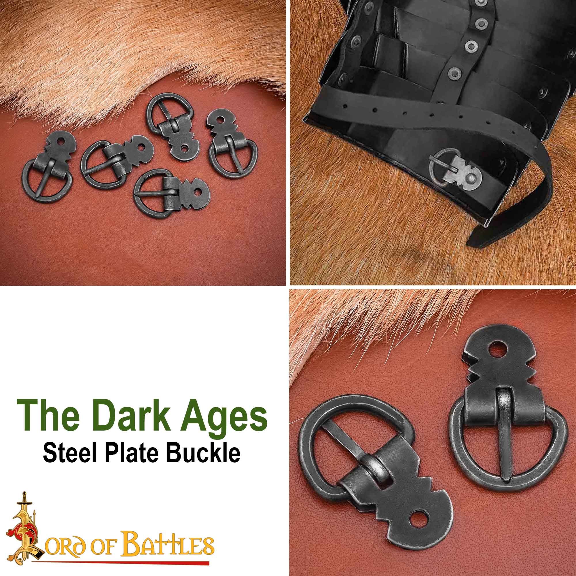Juego de Hebillas para Armadura de Placas Medieval - Hierro Ennegrecido Forjado a Mano (juego de 5) - Imagen 7