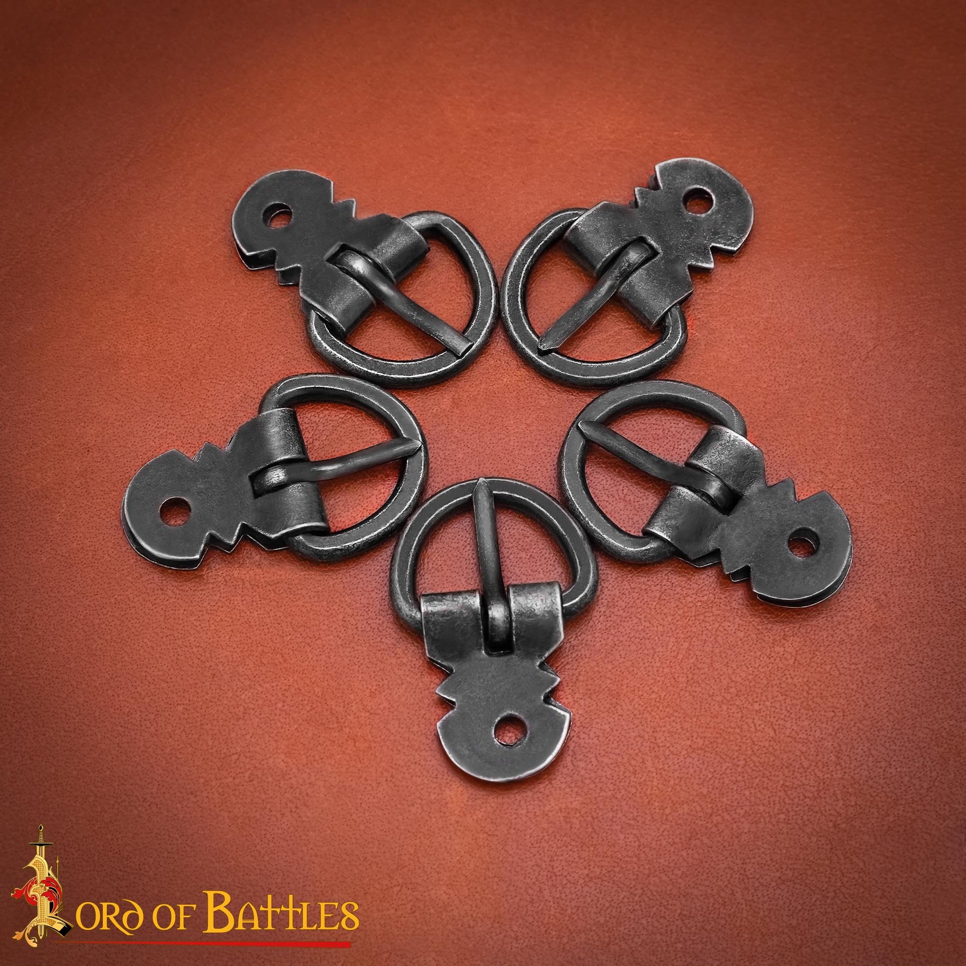 Juego de Hebillas para Armadura de Placas Medieval - Hierro Ennegrecido Forjado a Mano (juego de 5) - Imagen 1