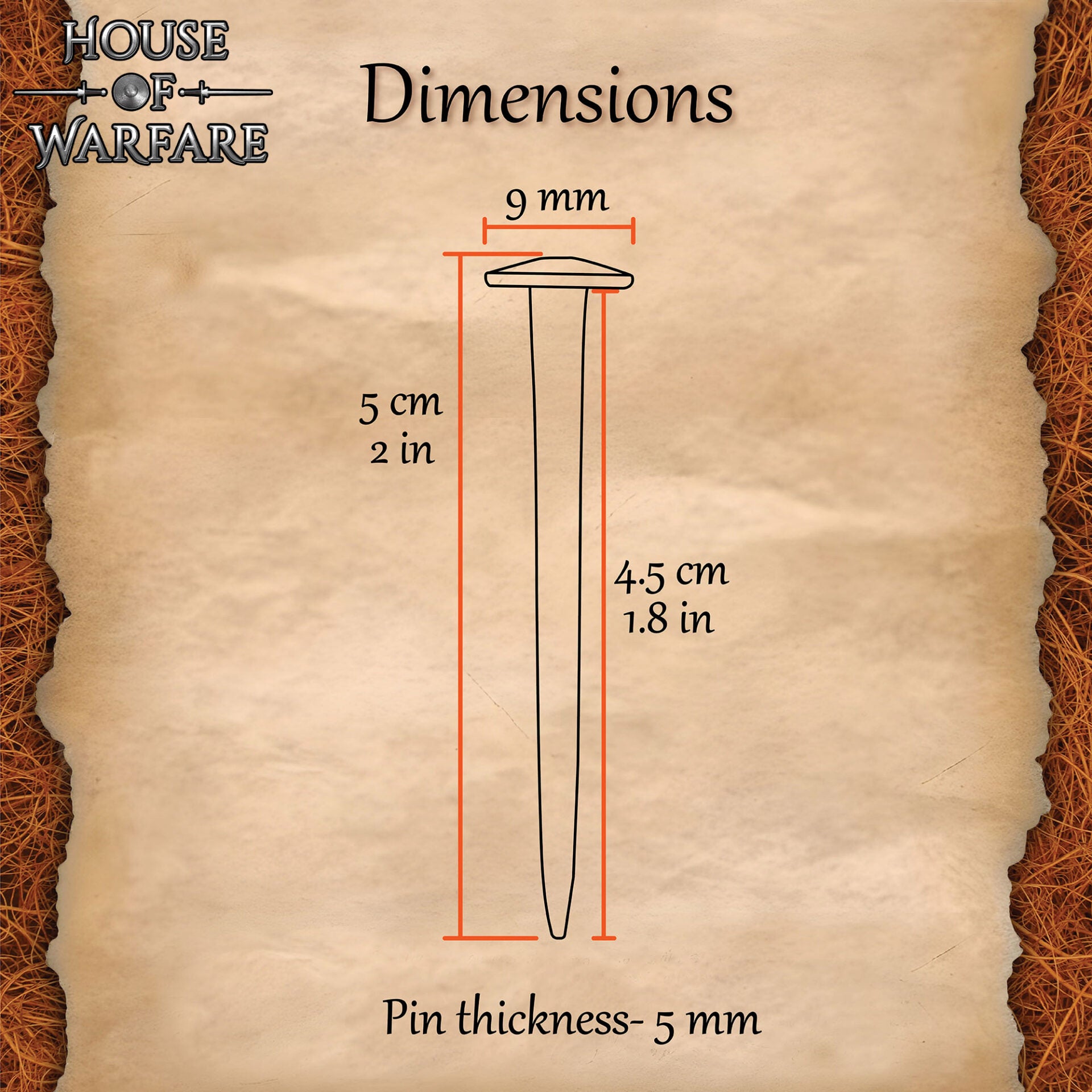 Clavos Medievales Forjados a Mano para Escudos - Juego de 10 Piezas - Imagen 3
