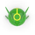Imagen de Pokeball Artesanal Rayquaza parte de nuestra colección en Espadas y más, sitio oficial. Esta imagen describe  pokeball