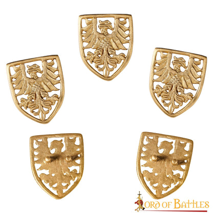 Escudo Heráldico de Águila Adornos de Latón - Juego de 5 Monturas Decorativas Medievales - Imagen 8
