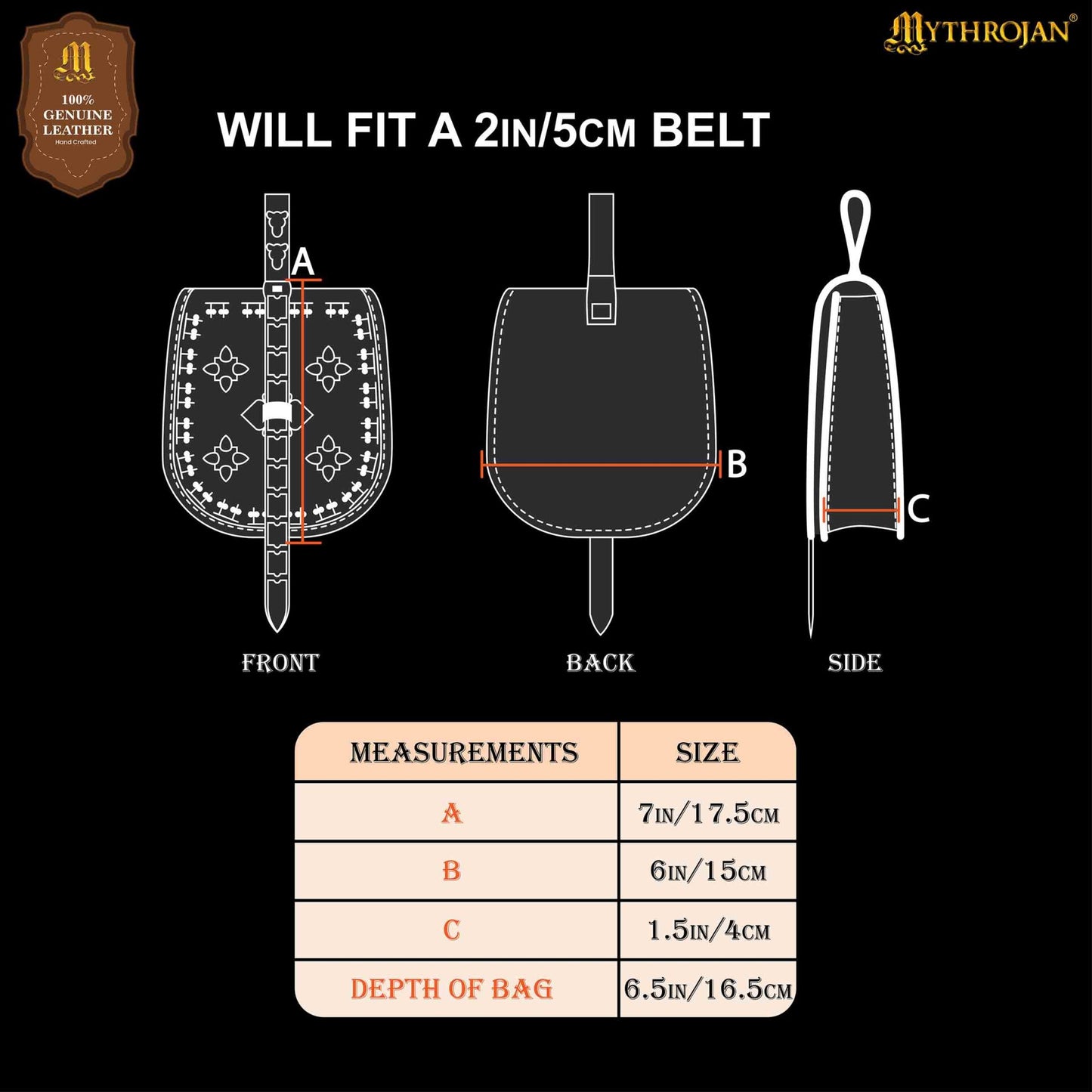 Mythrojan Birka Bolsa de Cuero Vikingo Tarsoly - Bolsa para Cinturón Auténtica Hecha a Mano Basada en Originales Históricos - Accesorio Nórdico de Cuero Auténtico - Imagen 8