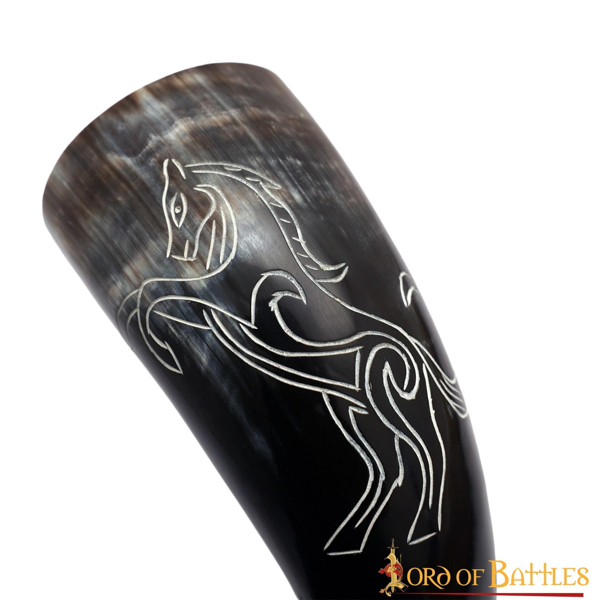 Viking Drinking Horn 400 - 500 Ml Cuerno de Buey Auténtico Hecho a Mano - Imagen 2