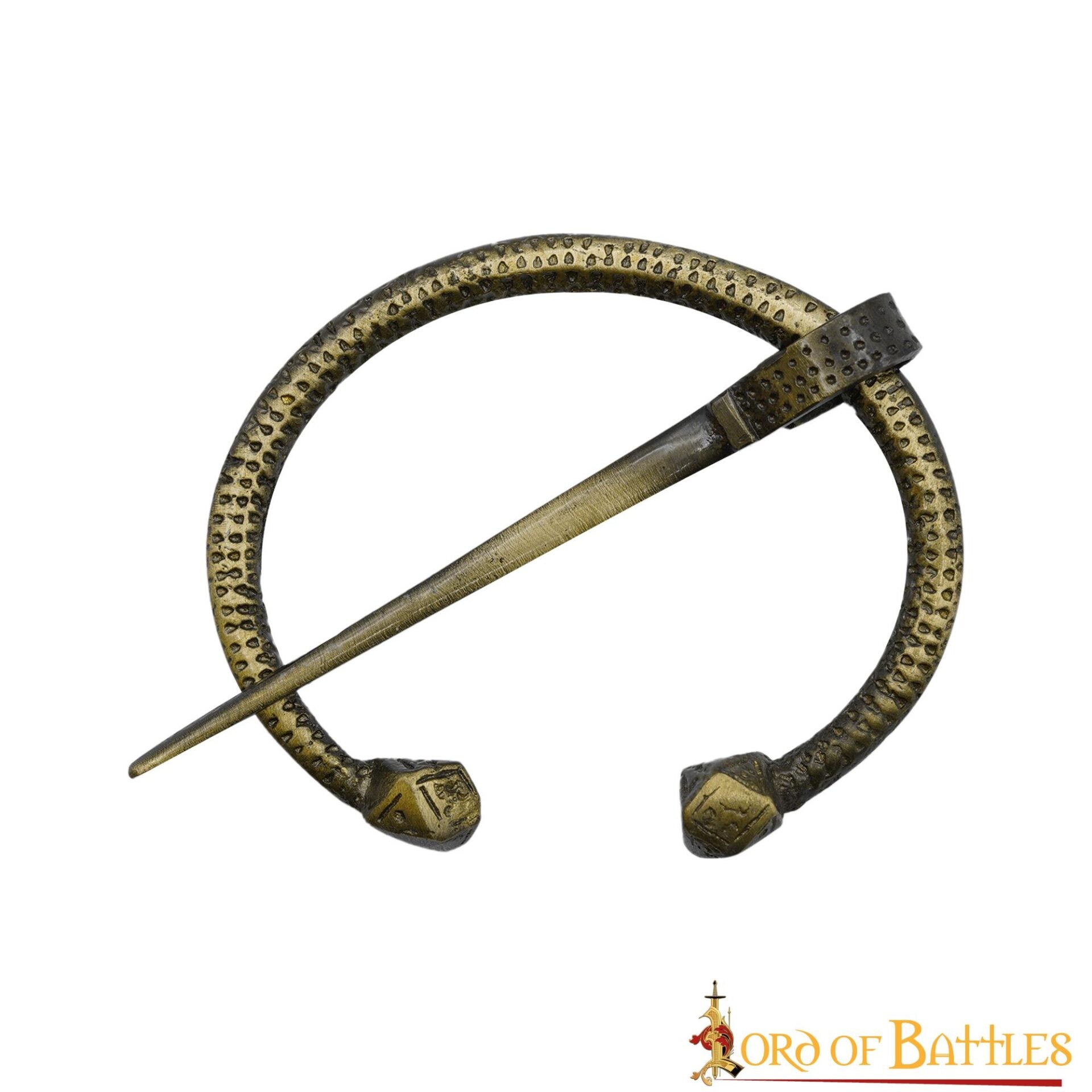 Broche Penannular de Latón Antiguo Alfiler de Capa Vikingo Celta, Fíbula Fundida en Arena - Imagen 10