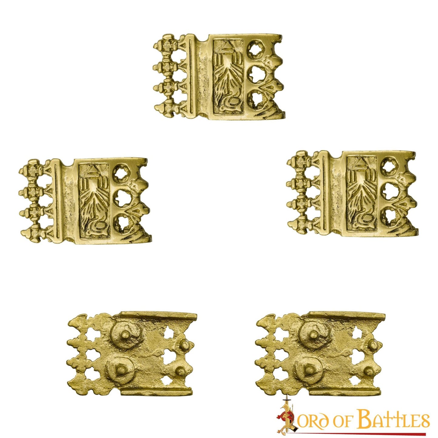 Viking Belt Chape - Punta de Latón Ornamentada para Cinturón - Imagen 2