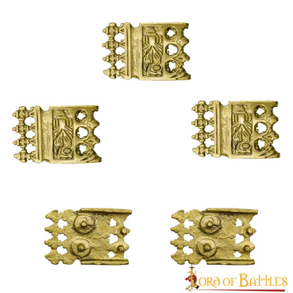 Viking Belt Chape - Punta de Latón Ornamentada para Cinturón - Imagen 2