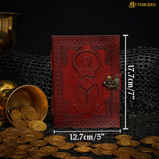 Mythrojan Diosa Medieval Diario de Cuero con Cerradura 5 X 7 Pulgadas Hecho a Mano Vintage Diario Notebook - Imagen 2