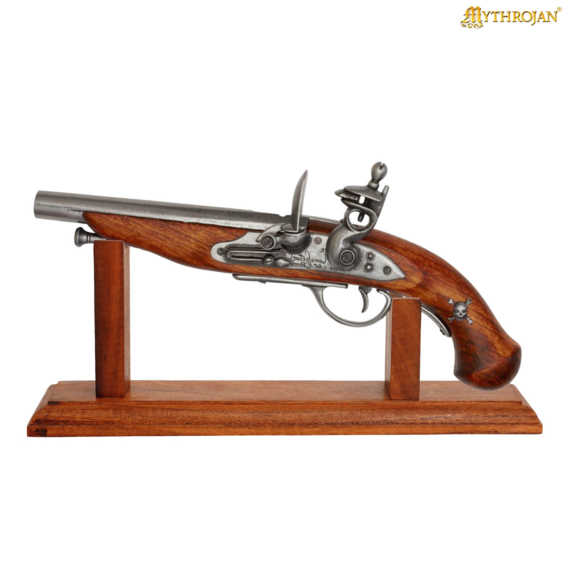 Mythrojan Soporte de Madera Maciza para Pistola - Soporte de Madera de Primera Calidad para Pistolas Antiguas, Pedernales y Objetos de Colección - Imagen 2