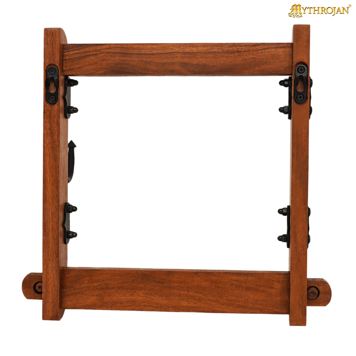 Mythrojan Soporte de Dos Niveles de Madera Maciza con Ganchos de Hierro - Imagen 2