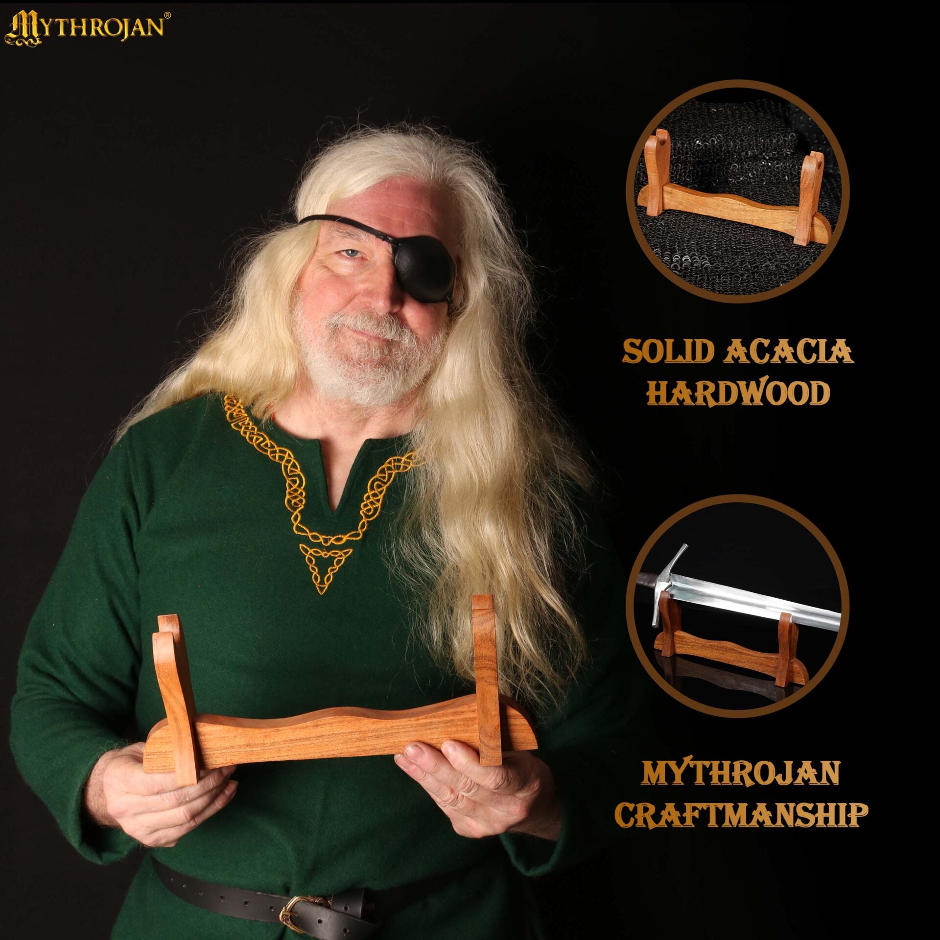 Soporte de Madera para Espada Mythrojan (pequeño) "simple &amp; Portátil" - Imagen 9