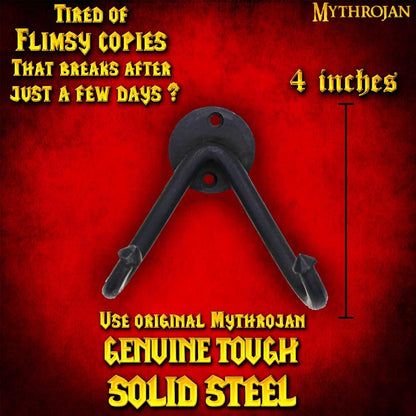Soporte de Pared para Espada Pesada Mythrojan en Acabado Negro Forjado : Soporte de Pared para Espada Universal - Imagen 2