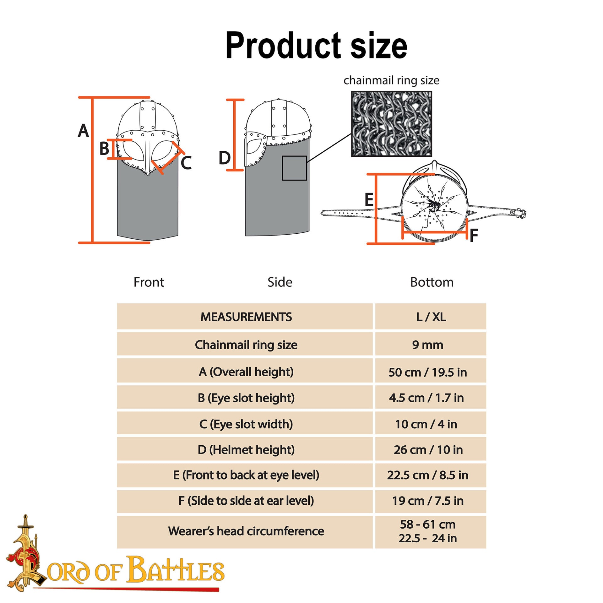 Casco de Gafas Vikingo con Coraza de Cota de Malla de 16 Calibre - Imagen 3