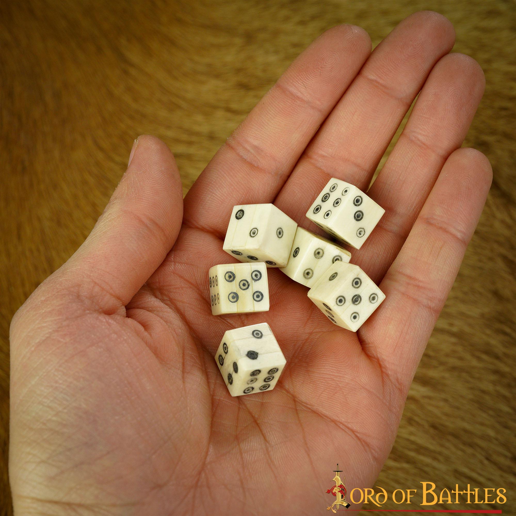 Dados Romanos de Hueso con Teselas - Juego de 6 Dados en Espiral Hechos a Mano (hueso Pulido) - Imagen 14