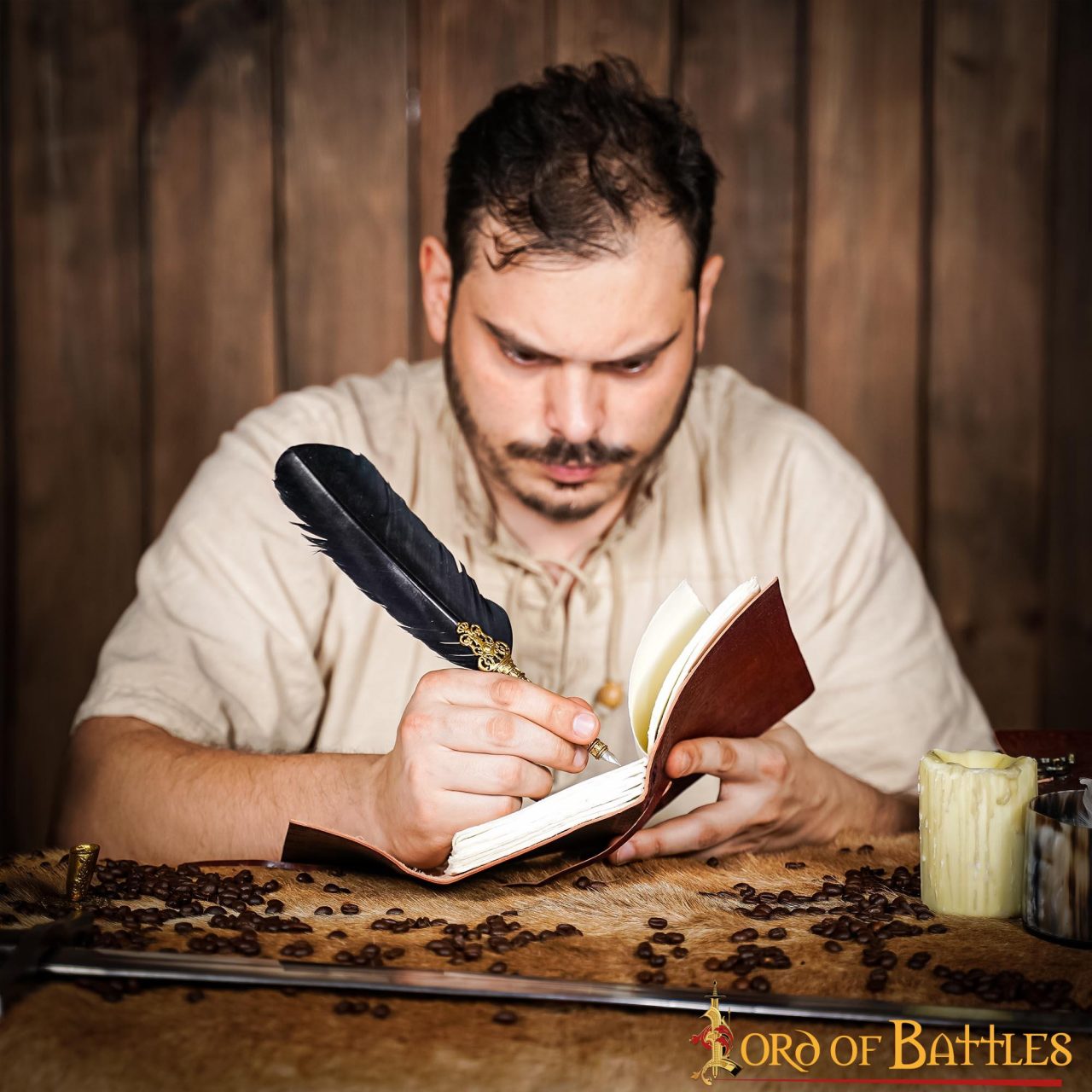 Diario Medieval de Cuero Diario de Cuero Auténtico Hecho a Mano - Imagen 9