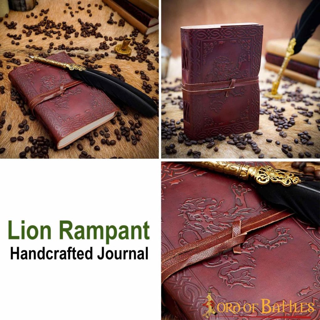 Diario Heráldico León Rampante Diario de Piel Auténtica Hecho a Mano - Imagen 5