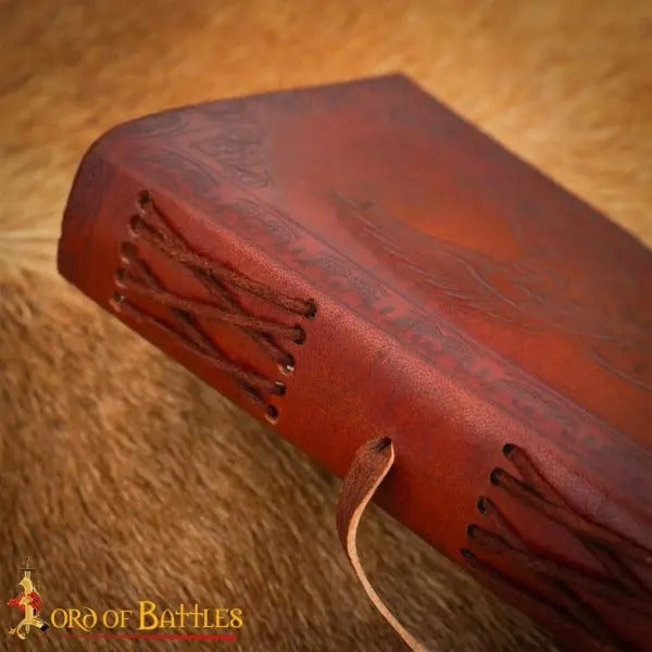 Diario Medieval con Corazón de Alas Celtas Hecho a Mano en Piel Auténtica Diario Notas - Imagen 2