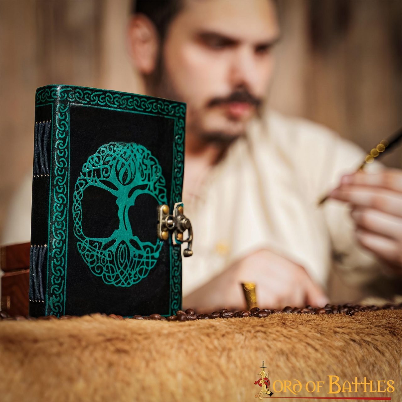 Diario Medieval Árbol de la Vida Diario de Piel Auténtica Hecho a Mano - Imagen 6