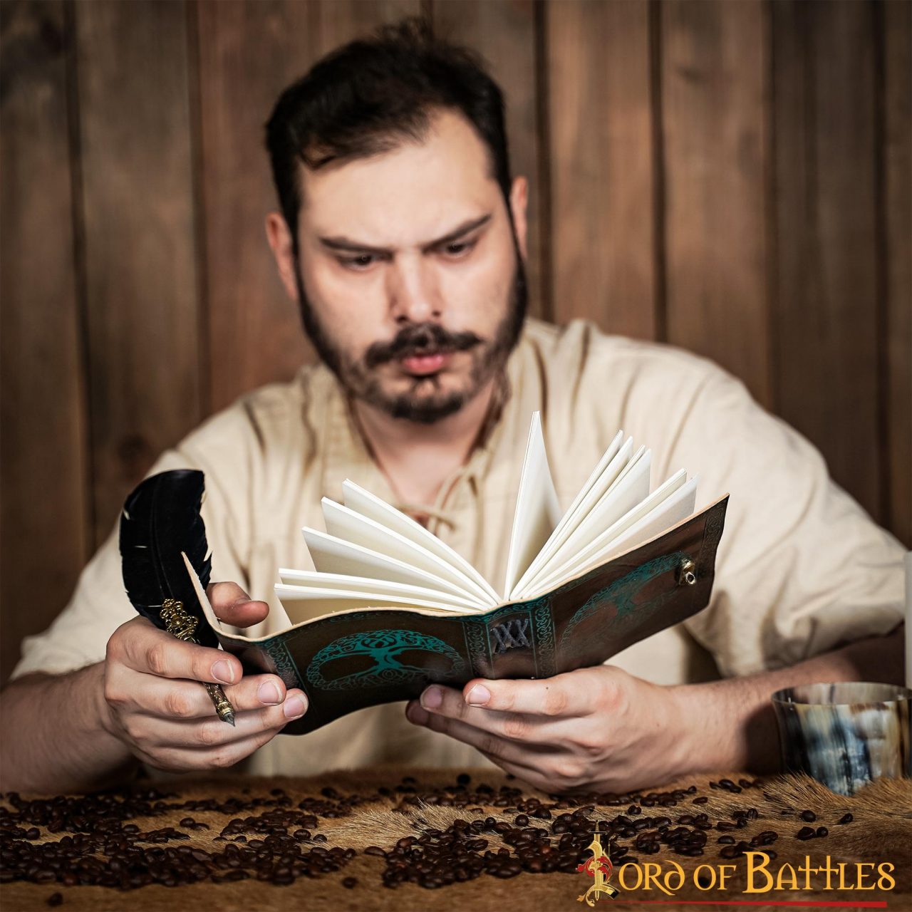 Diario Medieval Árbol de la Vida Diario de Piel Auténtica Hecho a Mano - Imagen 5