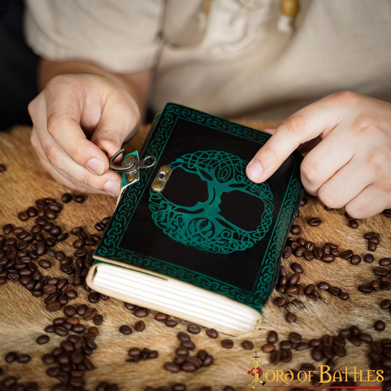Diario Medieval Árbol de la Vida Diario de Piel Auténtica Hecho a Mano - Imagen 8