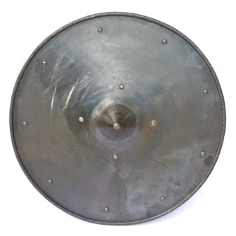 Escudo Medieval Forjado a Mano - 19 Pulgadas de Diámetro - Acabado en Acero Natural - Imagen 7