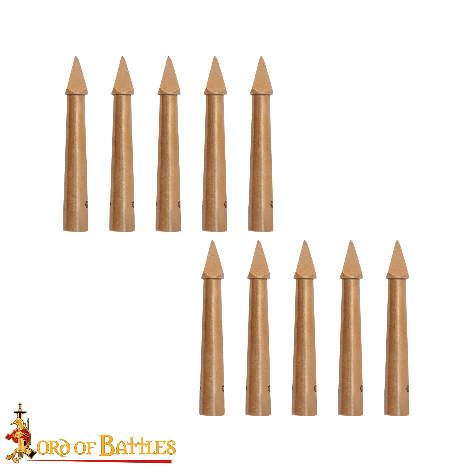 Aiglets Medievales de Latón - Juego de 10 Puntas de Lazo de Tela - Imagen 4