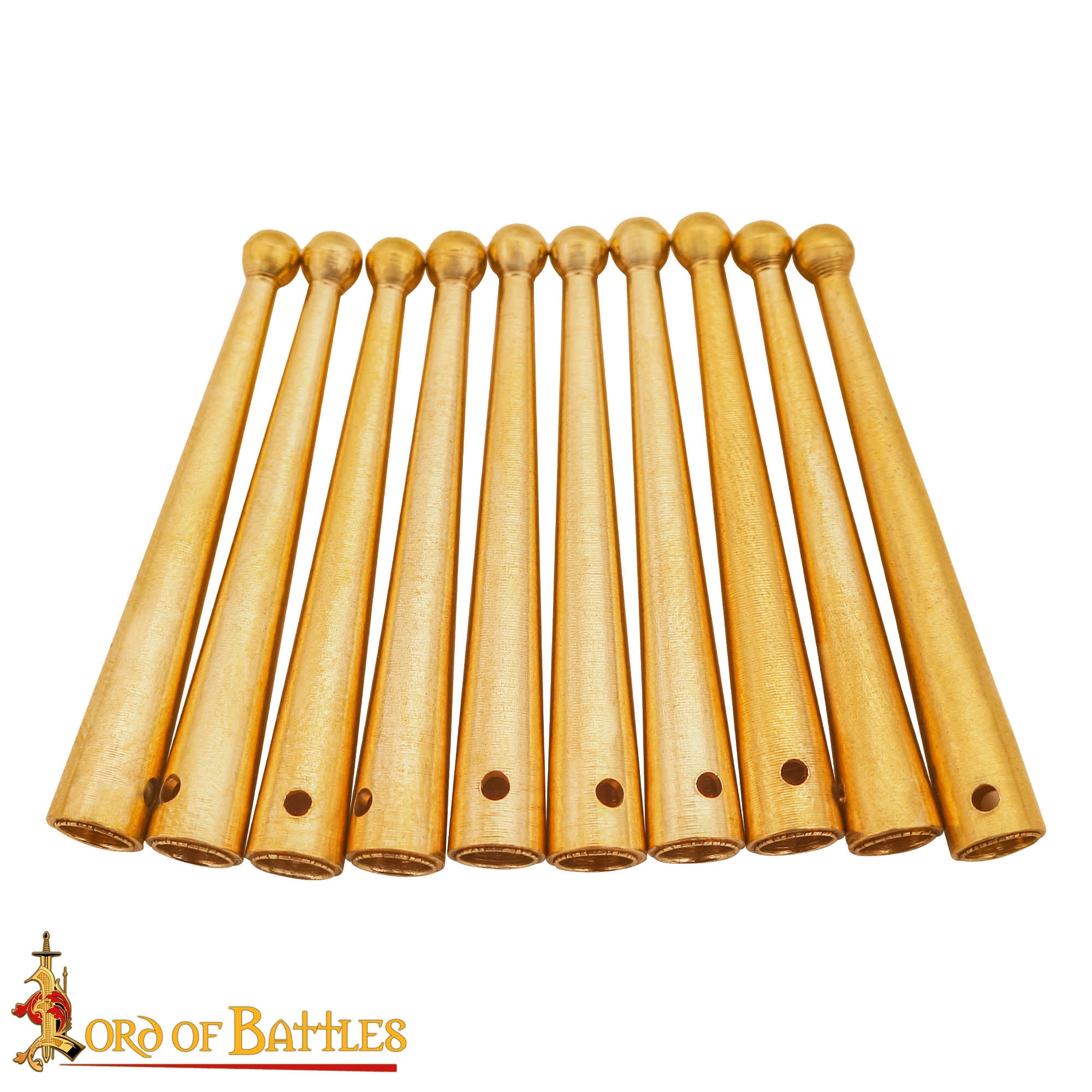 Agujas Medievales de Latón Macizo con Puntas Redondeadas, Juego de 10, 3,8 Cm - Imagen 1