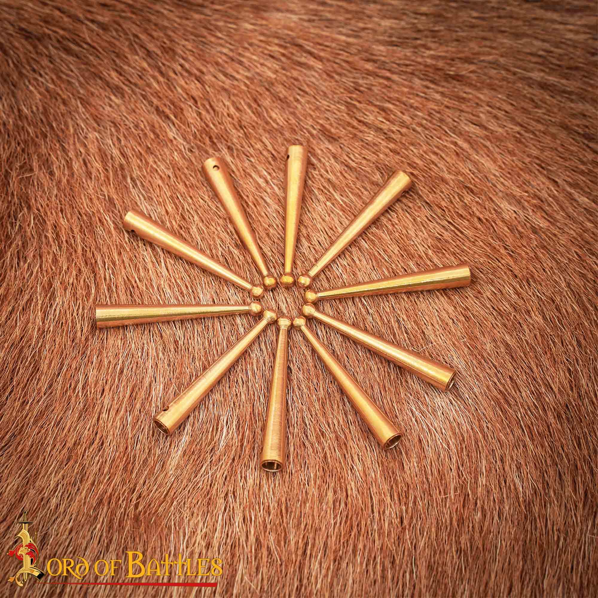 Agujas Medievales de Latón Macizo con Puntas Redondeadas, Juego de 10, 3,8 Cm - Imagen 6