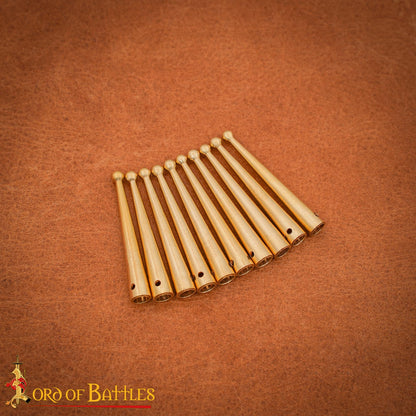 Agujas Medievales de Latón Macizo con Puntas Redondeadas, Juego de 10, 3,8 Cm - Imagen 4