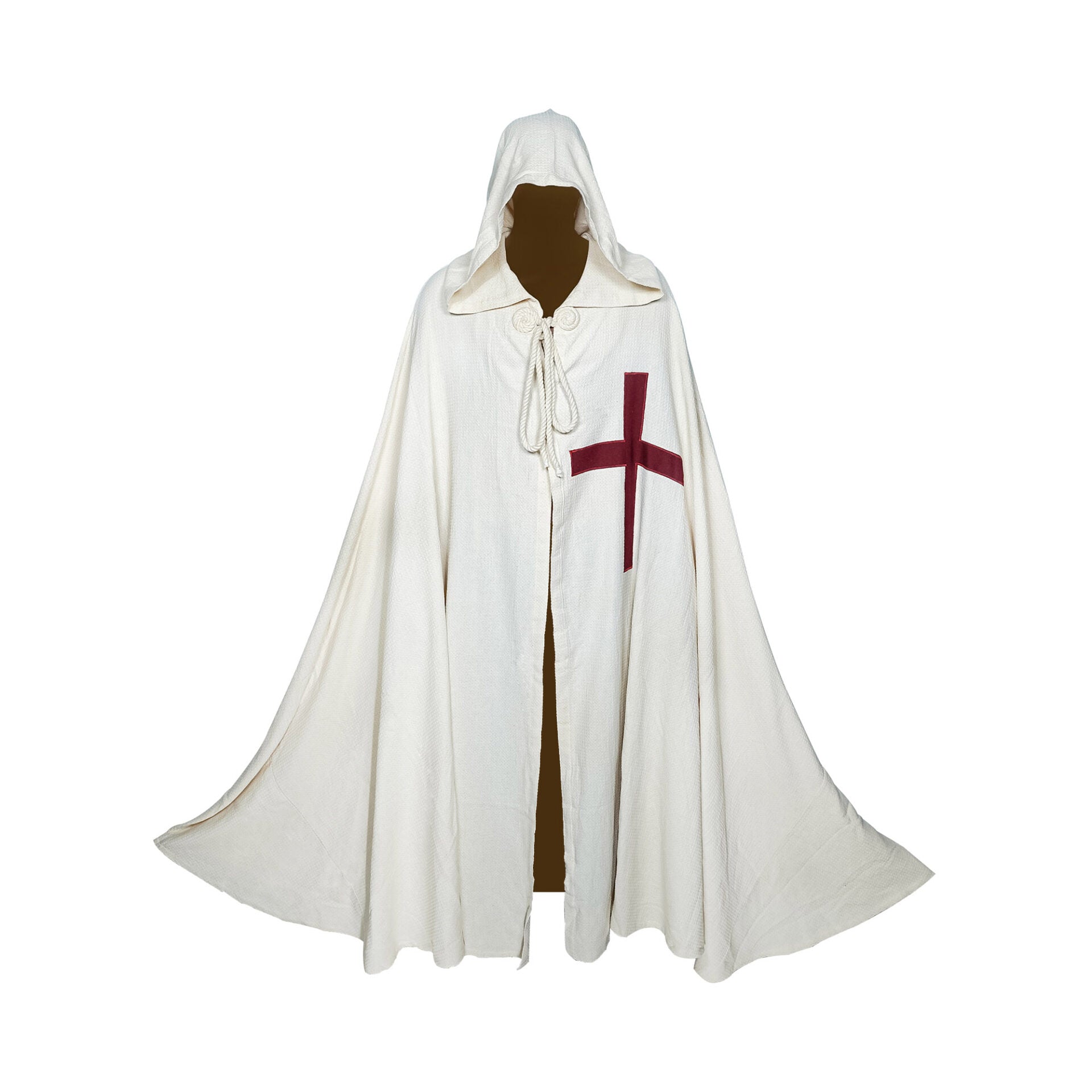 Capa Cruzada Teutónica con Capucha - Capa de Algodón del Siglo Xiii con Emblema de Cruz - Imagen 7