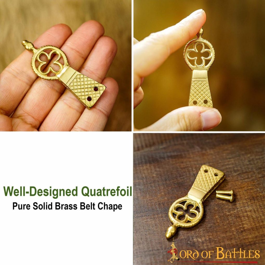 Chape de Latón Macizo Puro Quatrefoil Juego de 5 - Imagen 8