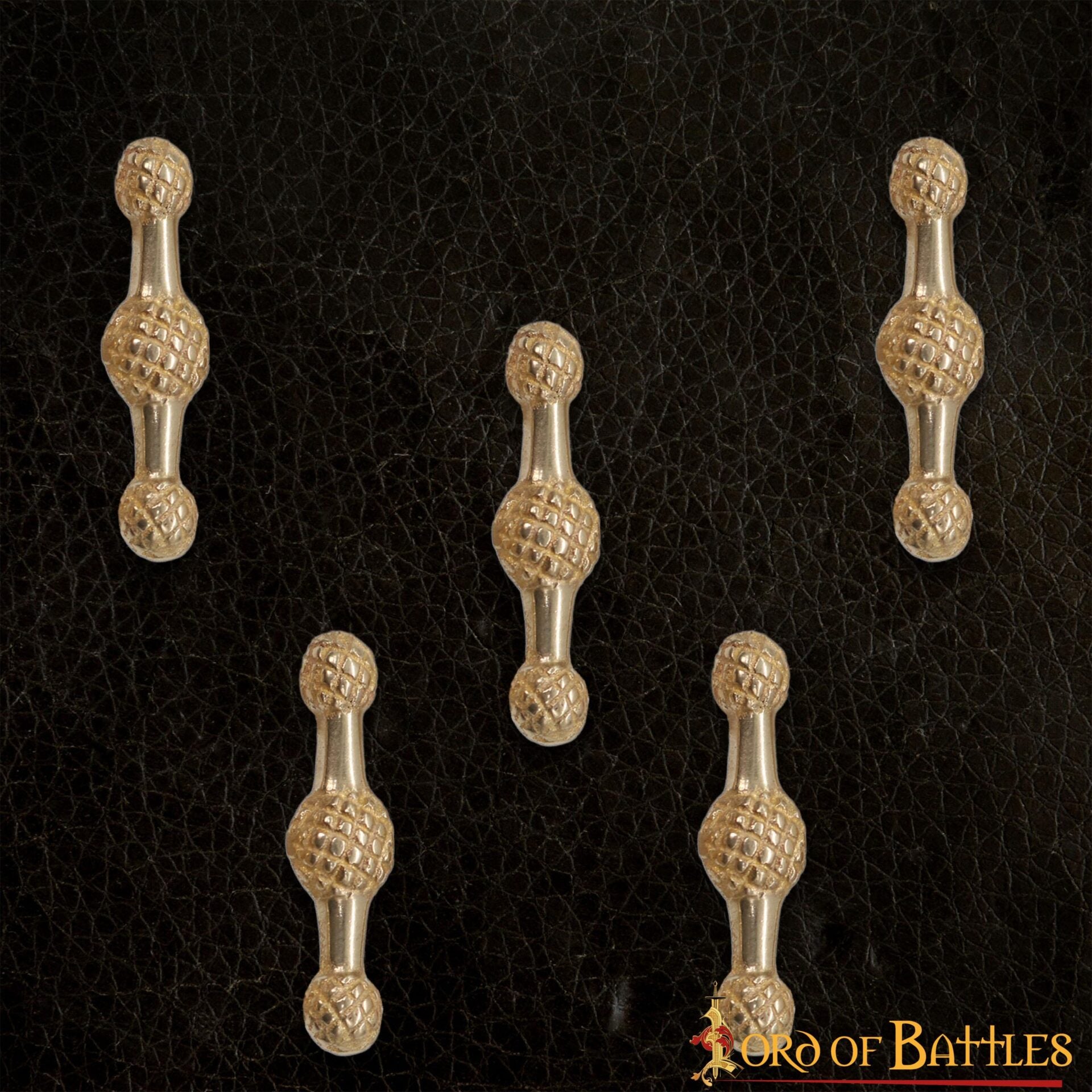 Juego de 5 Monturas Decorativas Medievales de Latón Macizo - Imagen 12