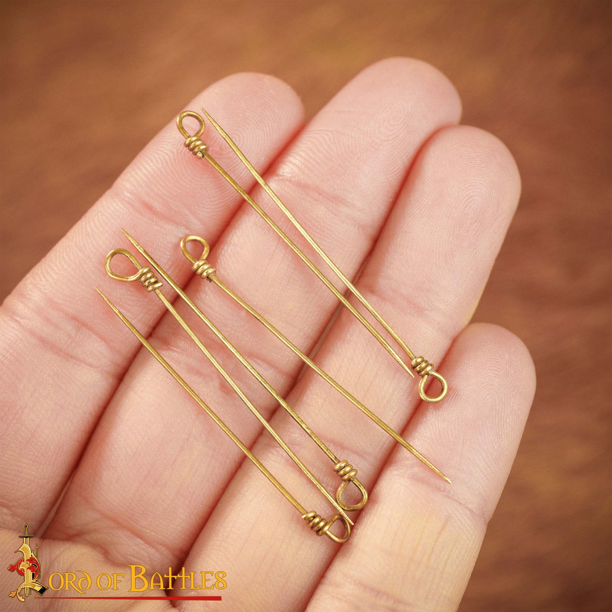 Juego de Alfileres de Coser Medievales de Latón - Juego de 6 Alfileres - Imagen 11