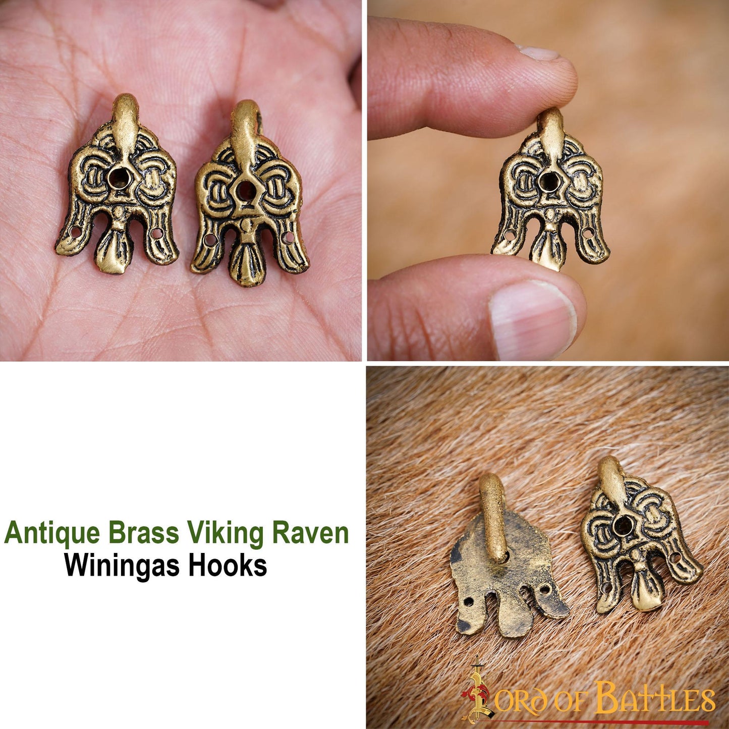 Gancho de Cuervo de Latón Vikingo del Siglo X - 3 Cm - para Envolturas de Piernas y Winingas - Imagen 13