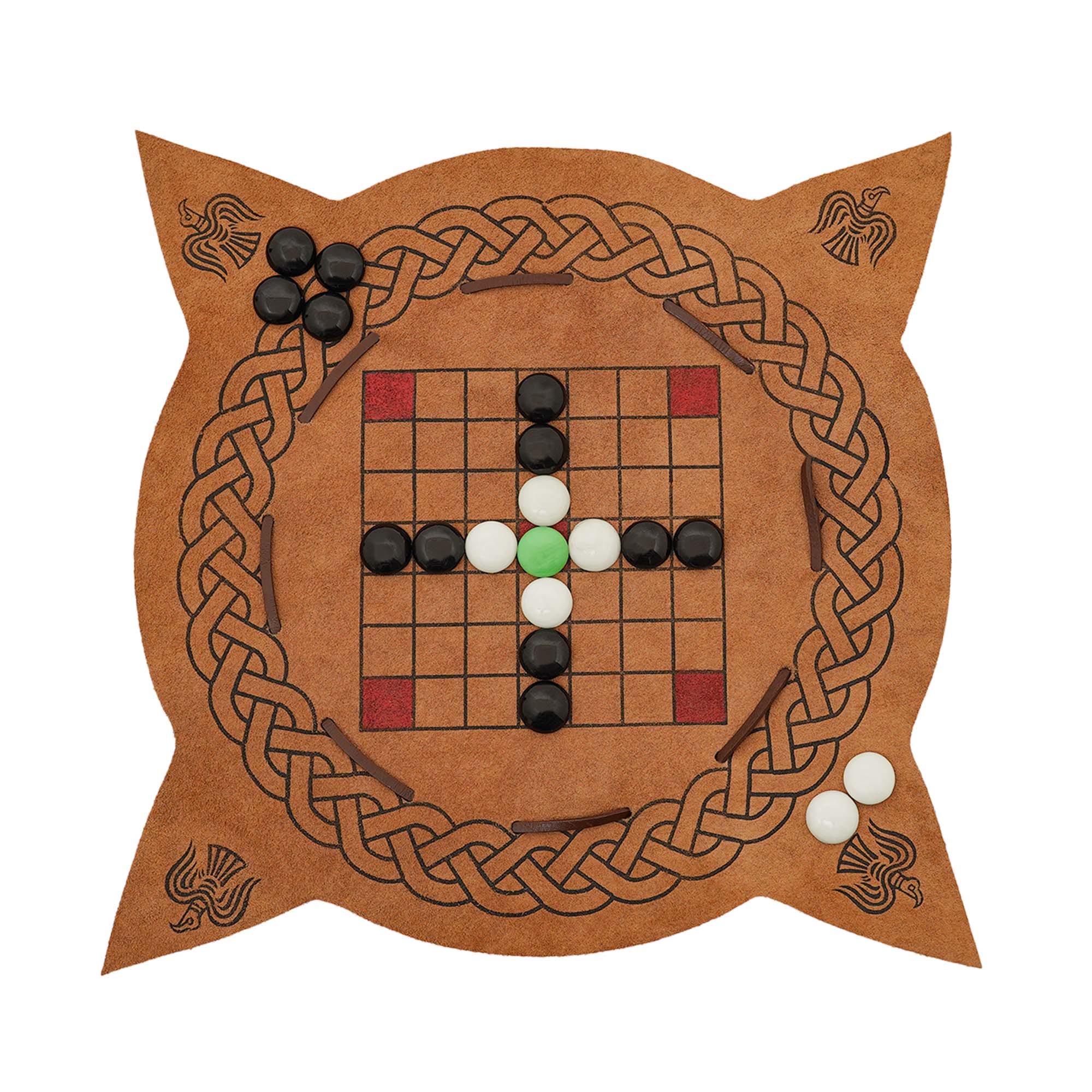 Juego Hnefatafl Vikingo del Siglo X - Edición de Viaje de Cuero Hecho a Mano - Imagen 10