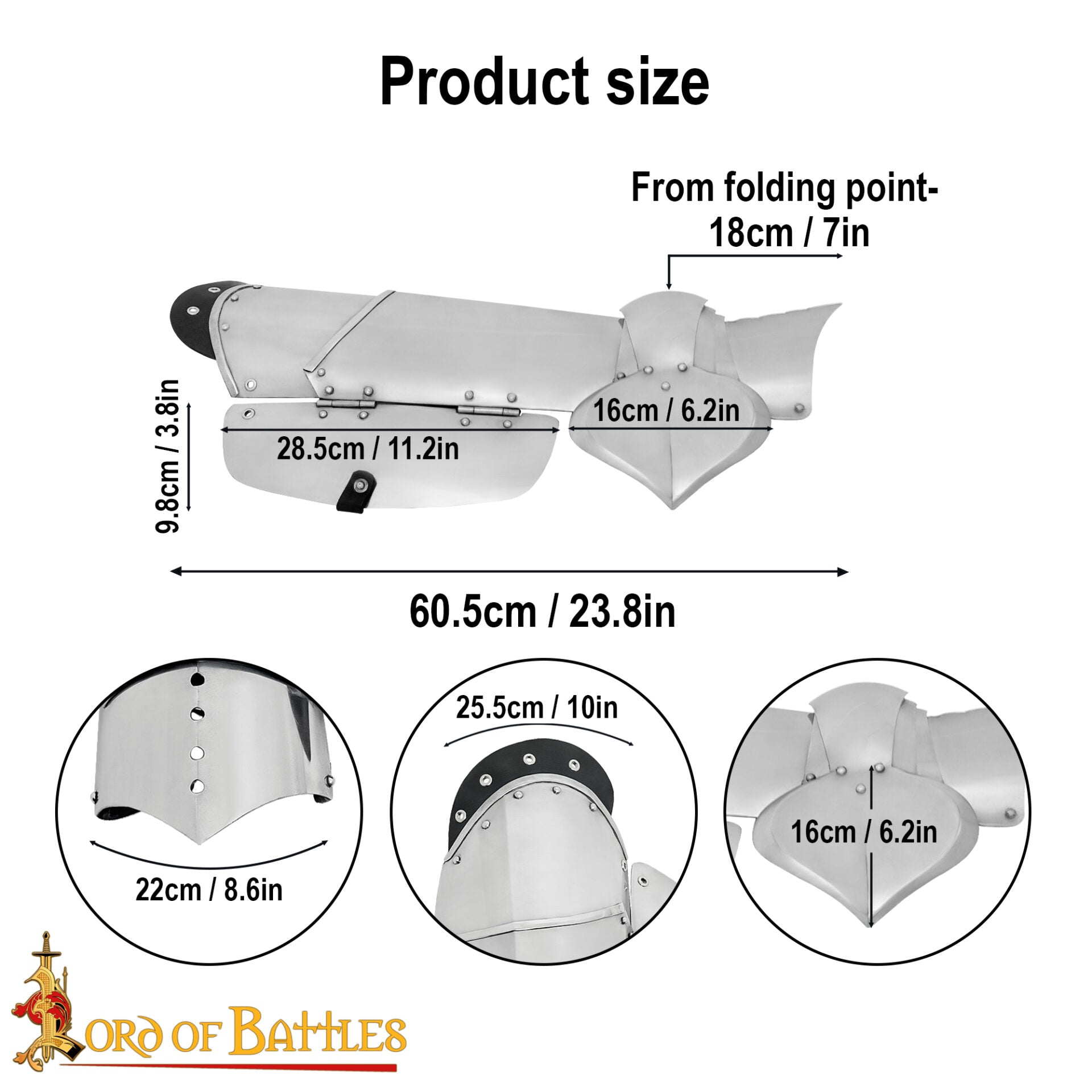 Juego de Armadura de Piernas / Cuisse y Poleyn - Acero Calibre 16 - Imagen 3