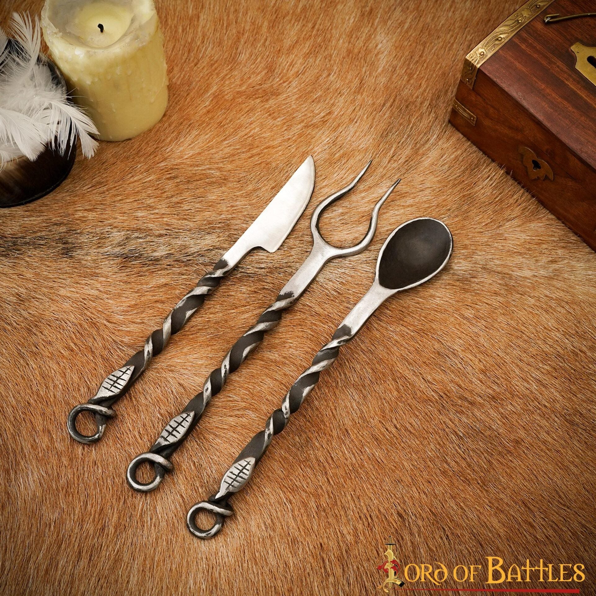 Juego de Cubiertos Rústicos Forjados a Mano - Imagen 7