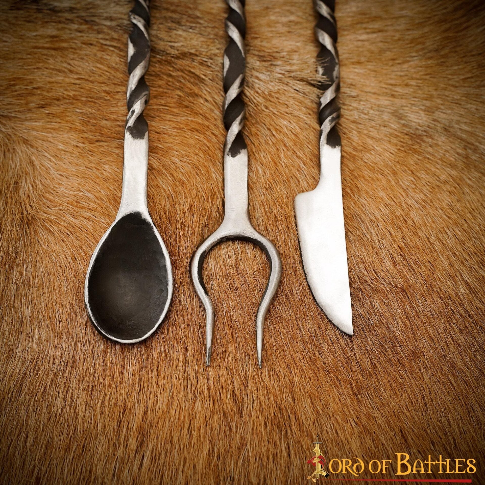 Juego de Cubiertos Rústicos Forjados a Mano - Imagen 6