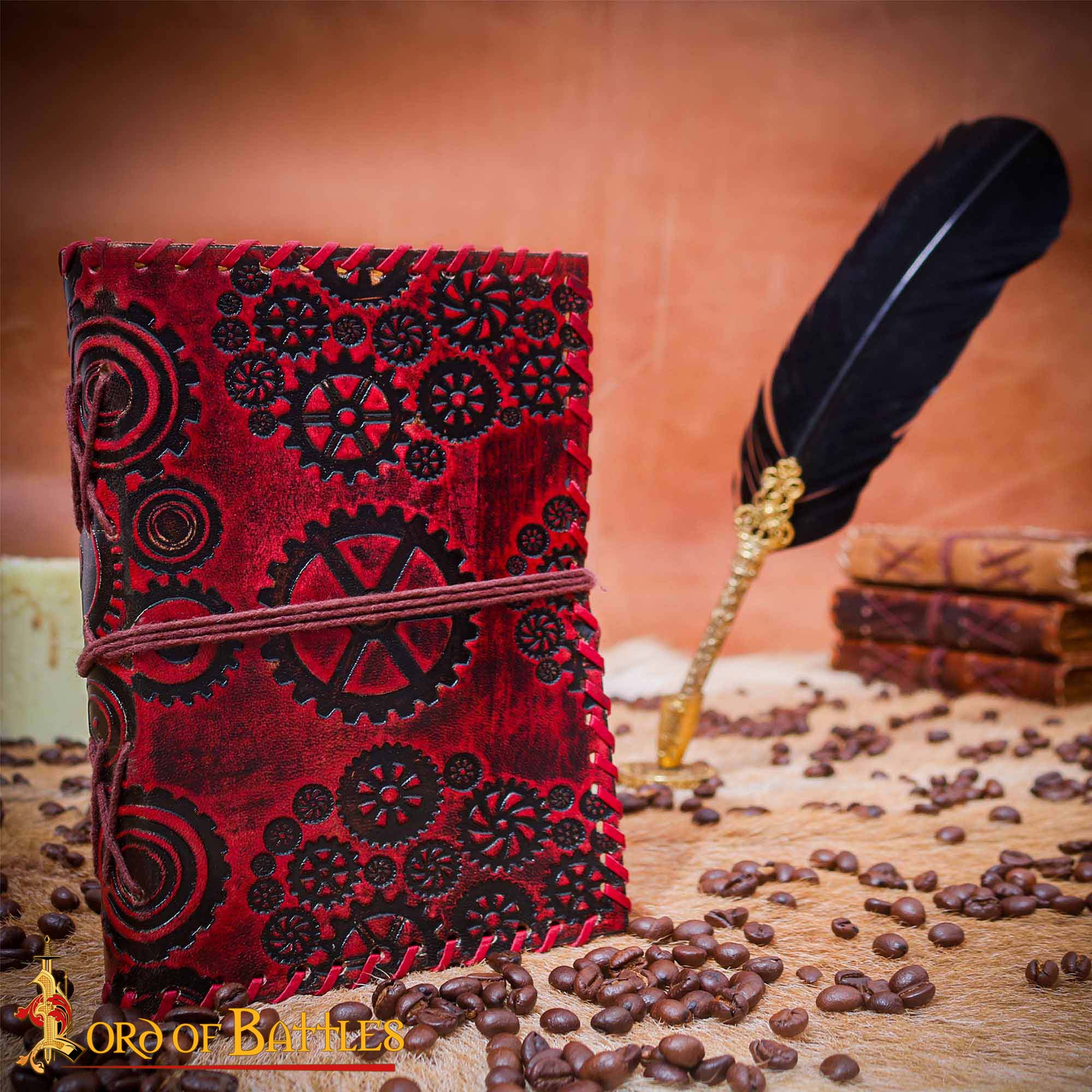 Steampunk Journal Agenda de Piel Auténtica Hecha a Mano - Imagen 7