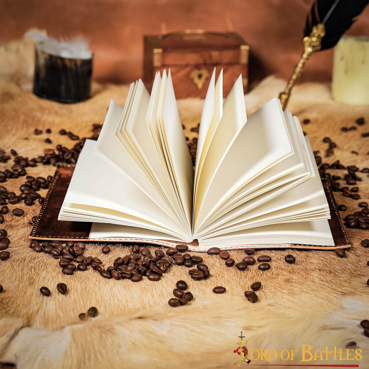 Diario Medieval con Diseño de Jabalí Celta Hecho a Mano Diario de Piel Auténtica - Imagen 6