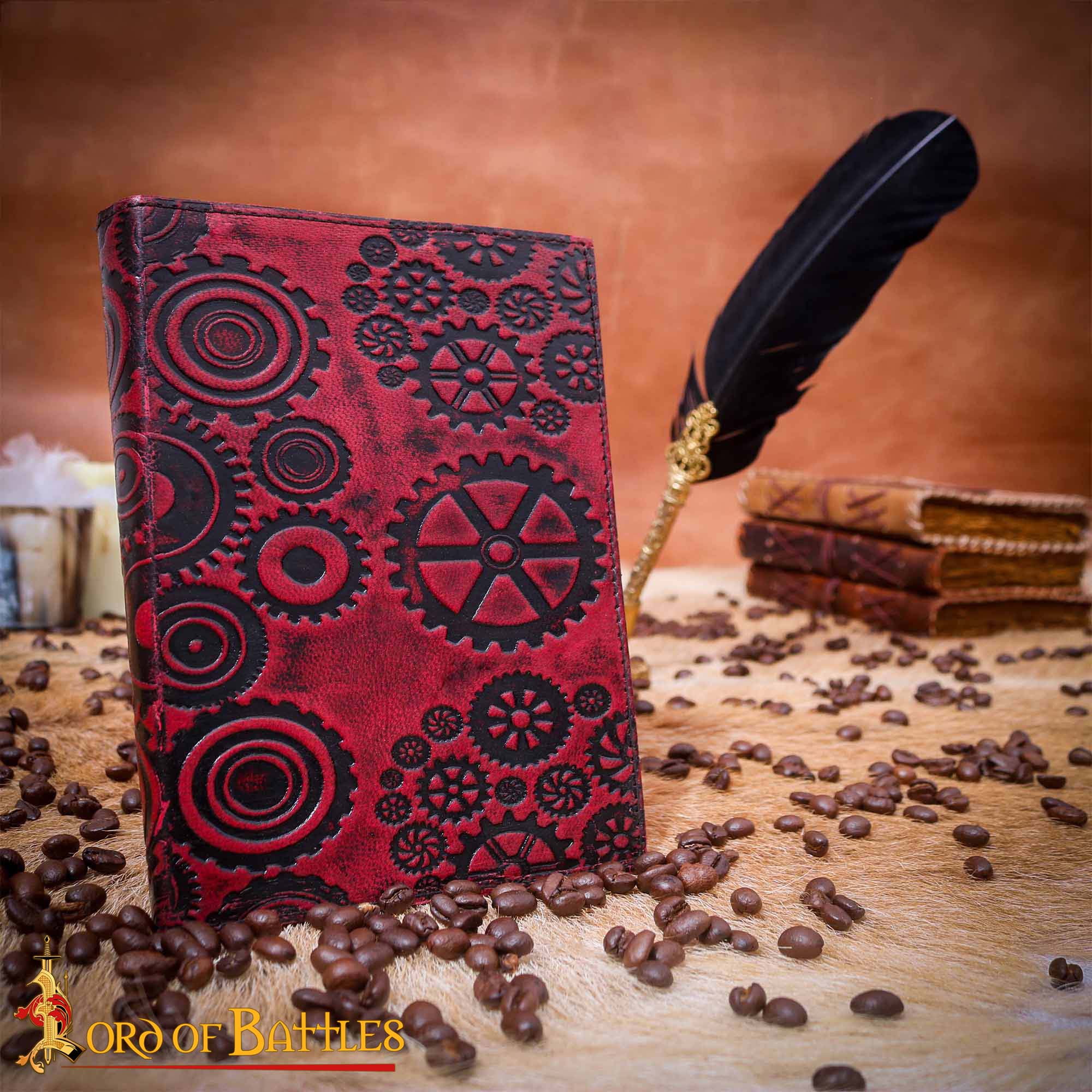 Steampunk Journal Agenda de Piel Auténtica Hecha a Mano - Imagen 5