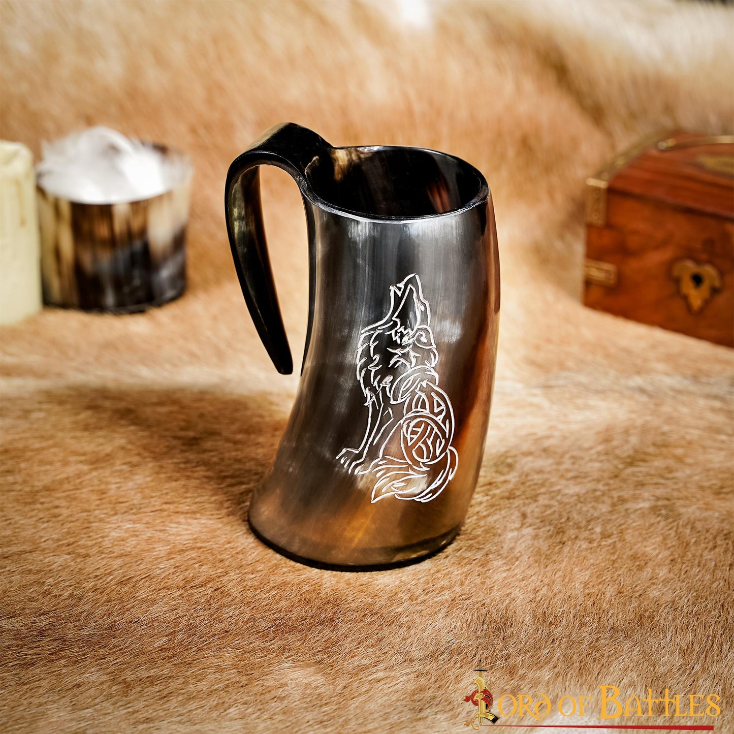 Jarro Vikingo de Cuerno con Nudos de Lobo Celta (600ml) - Imagen 18