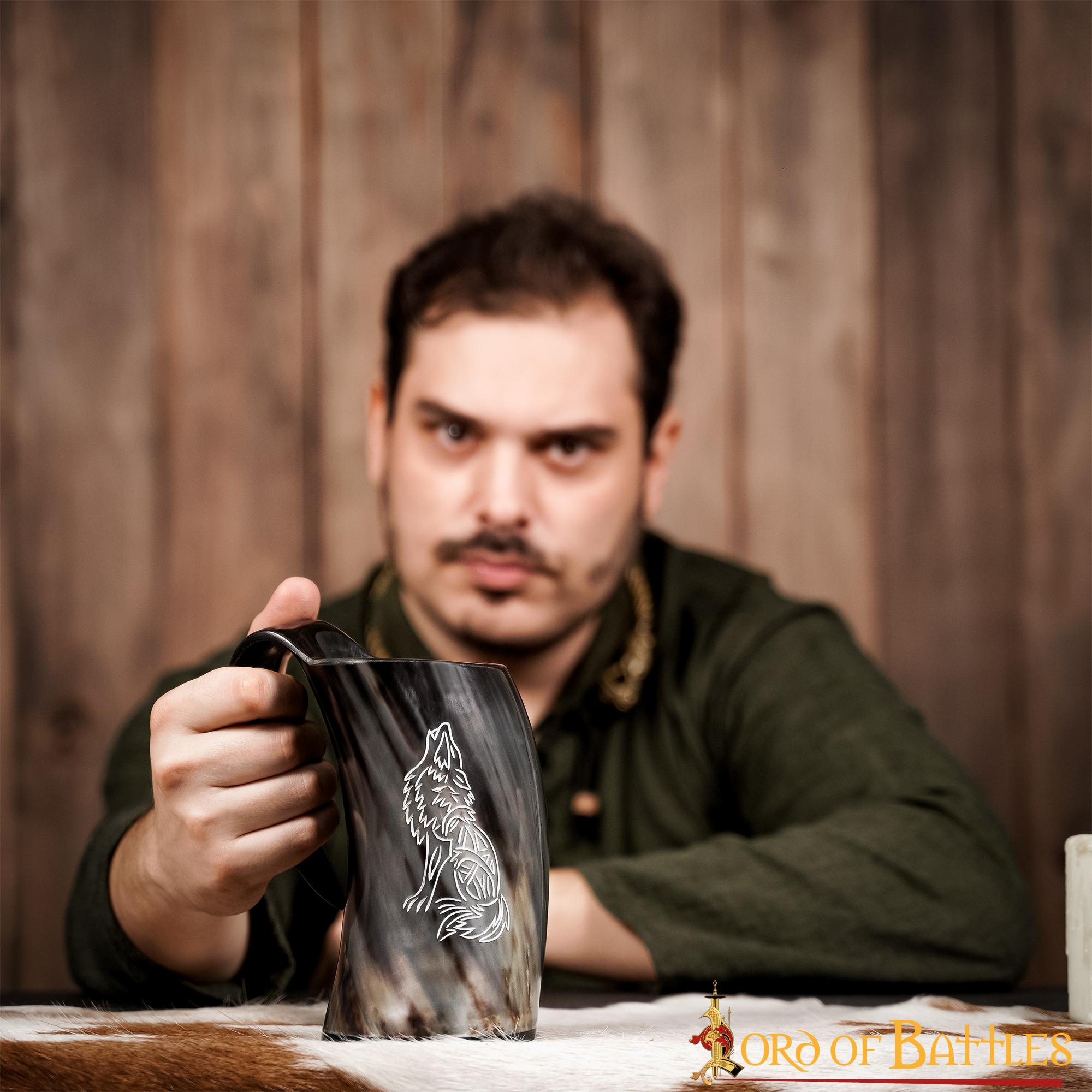 Jarro Vikingo de Cuerno con Nudos de Lobo Celta (600ml) - Imagen 17