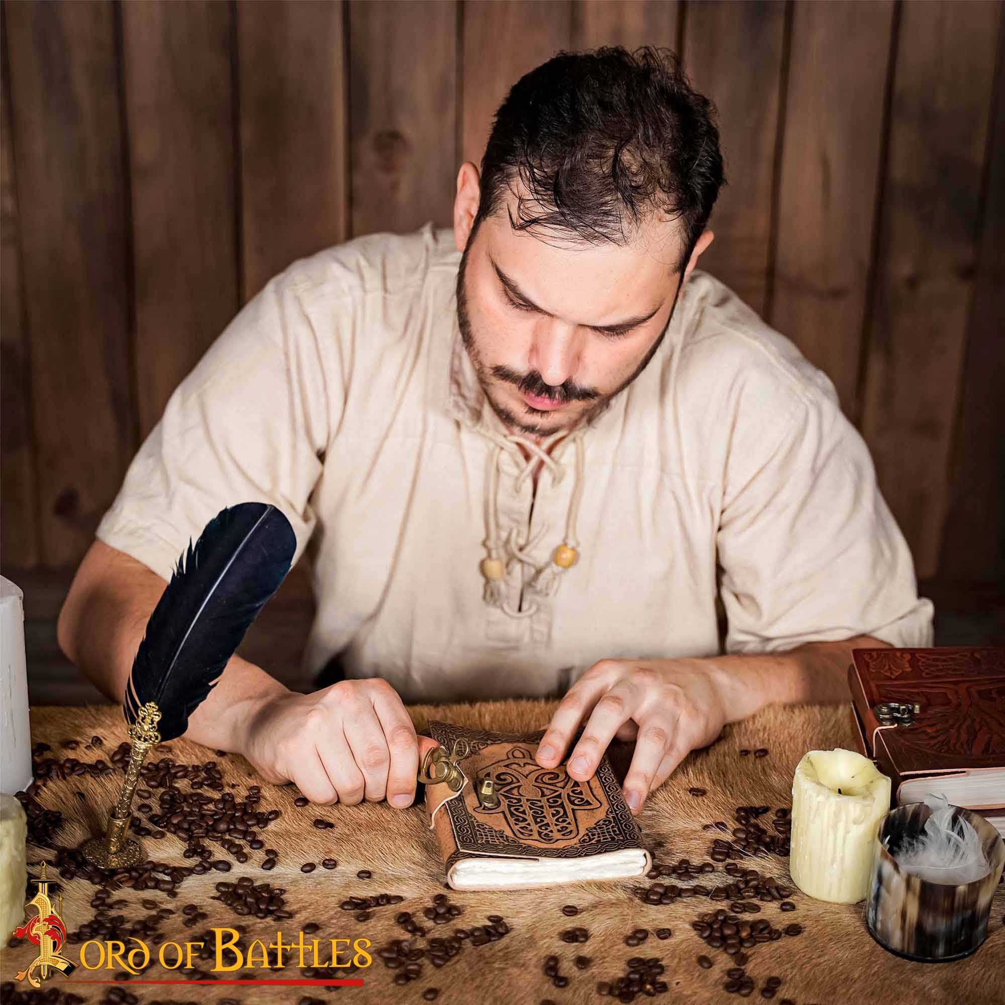 Diario Medieval de Piel Auténtica Hecho a Mano - Imagen 7