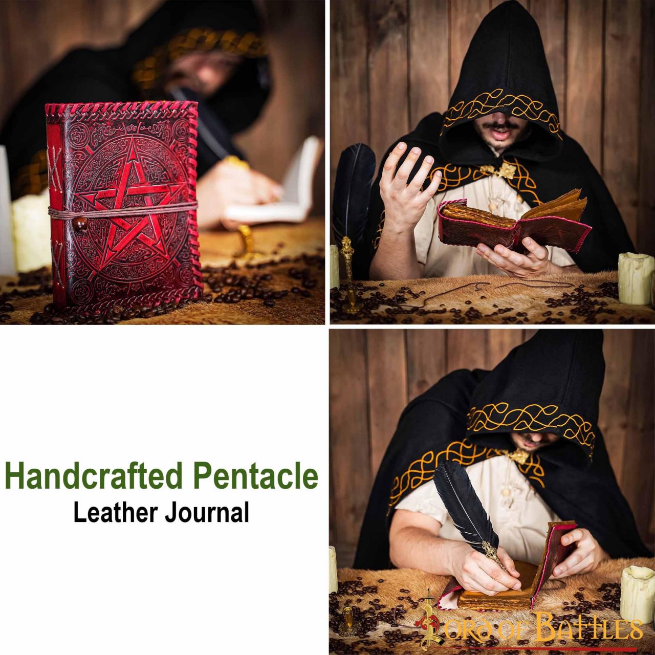 Diario Medieval Hecho a Mano Diario de Piel Auténtica Hecho a Mano - Imagen 4