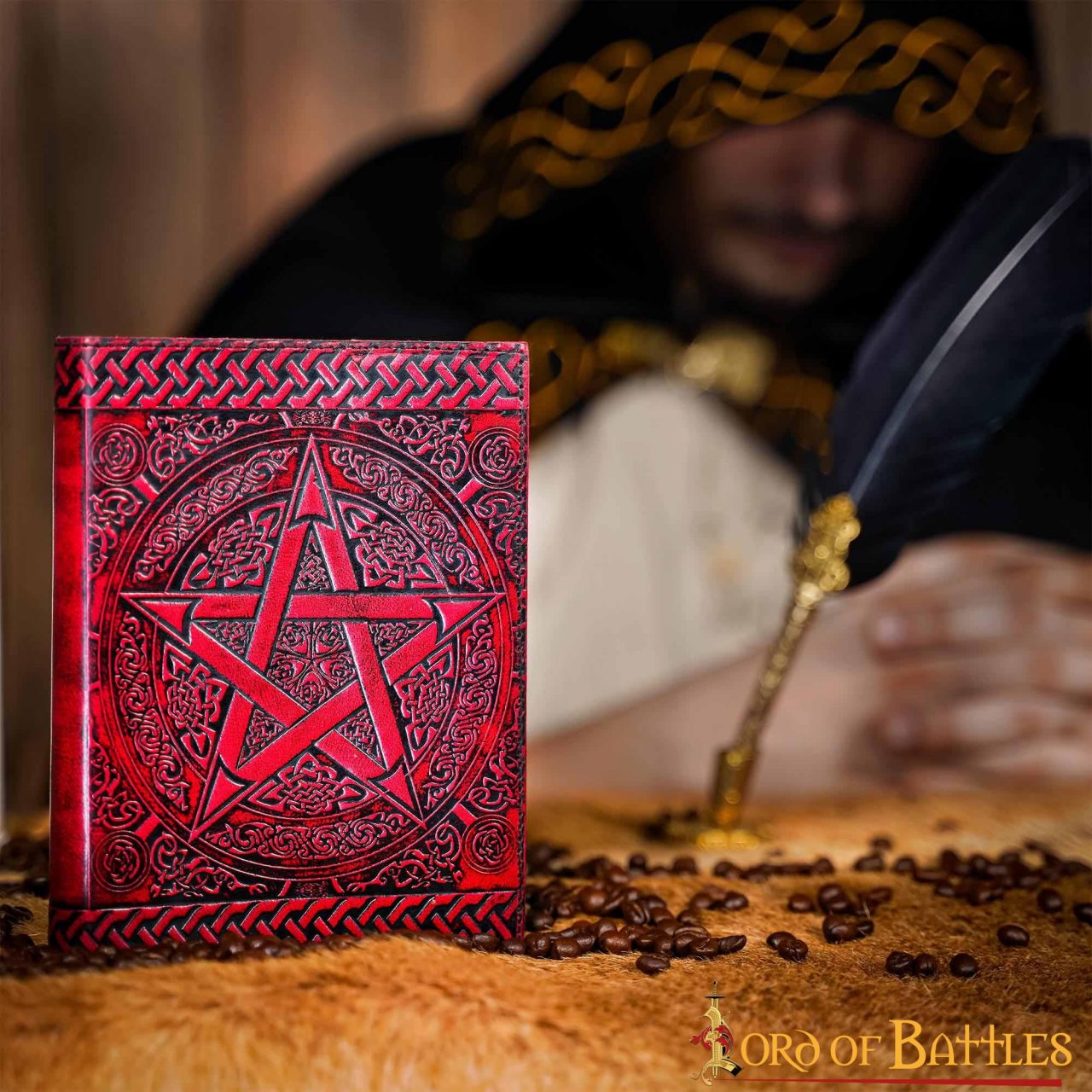 Diario Medieval Pentáculo Hecho a Mano Diario de Piel Auténtica - Imagen 10